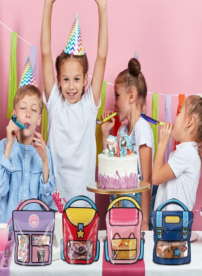 Ovveroche 36 PCS Bulk Gift Bags for Kids with Handle,Children Large Goodie Bags with Stand-up Bottom, Grip Seal Party Favor Bag, Students Back to School Treat Bag, Cute Snack Candy Bags for Birthday, Classroom - Image 5